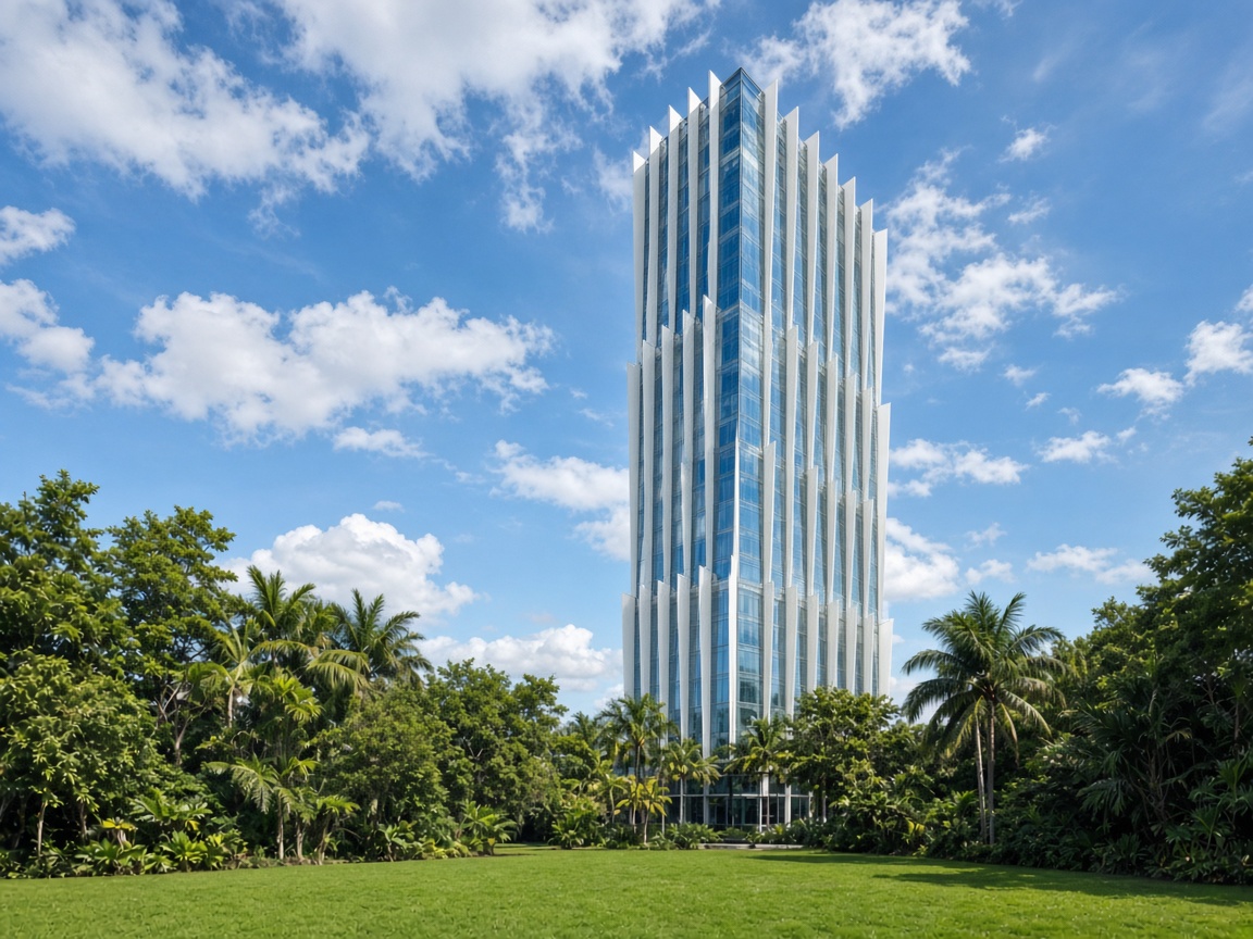 Torre residencial de cristal.
